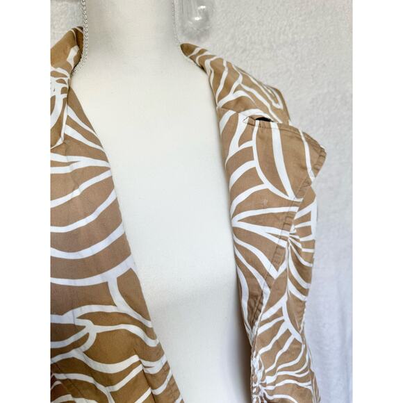 CATO Brown & White Cotton Belted Trench Coat Jacket Women's 18/20W - Picture 7 of 8